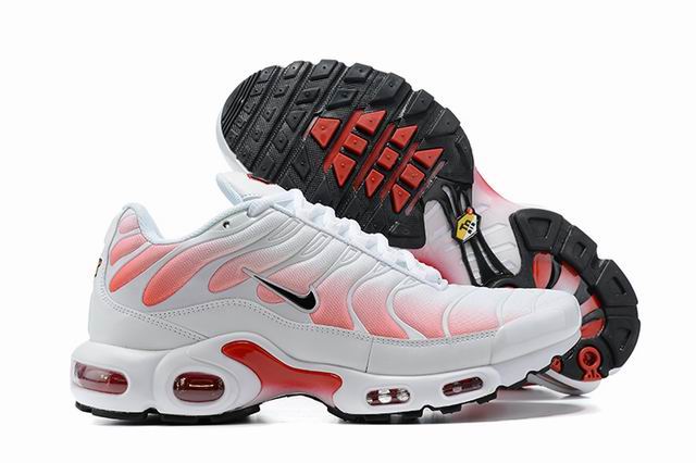 Nike Air Max Plus Tn Men's Running Shoes White Red-70 - Click Image to Close